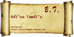 Bóna Tamás névjegykártya