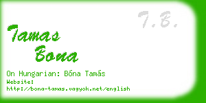 tamas bona business card
